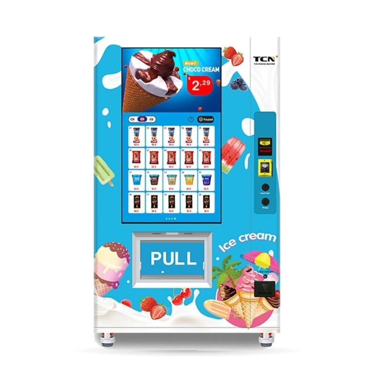 Eisautomat TCN-FEL-9G(V49) mit 49-Zoll-Display